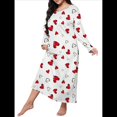thumbnail image 1 of Camisón de Larga para Mujer, Estampado, Camiseta, Vestido de Dormir Amor Rojo XL, 1 of 3
