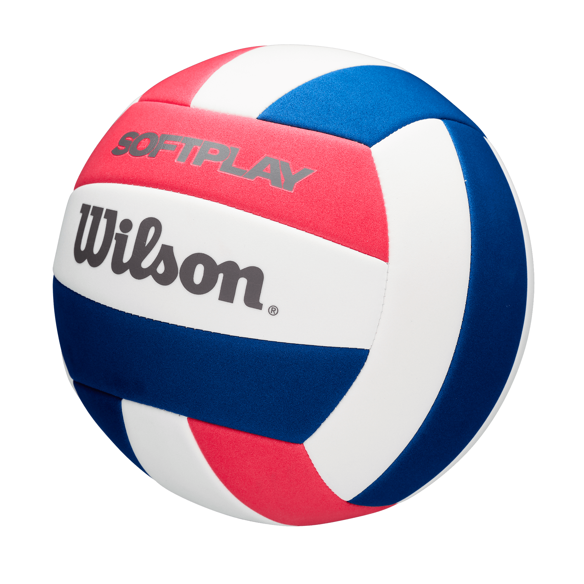 (2 pack) Wilson Soft Play Volleyball, Official Size, Red/White/Blue – Indoor & Outdoor Recreational Volleyball for Beach, Gym, and Backyard Play