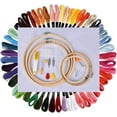 thumbnail image 1 of Hilo para punto de cruz, 100 colores diferentes de hilo para bordar, hilos brillantes y relucientes para proyectos de bricolaje, kit de inicio para bordado a mano con herramientas de punto de cruz,, 1 of 8