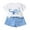Blue, variant on Utoimkio Toddler Baby Boy Girls Summer Pajama Set Short Sleeve T-Shirt and Shorts 2Pcs Cute Print Summer Outfits