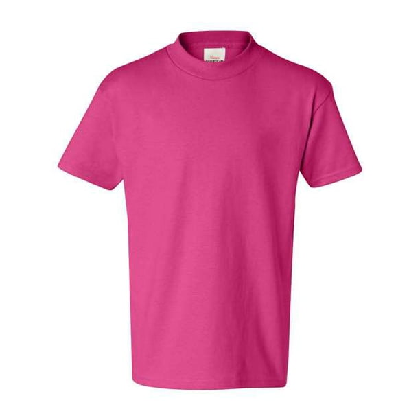 Camiseta de algodón para niños Hanes Authentic TAGLESS,Wow Pink,S US (Talla 6-7) hanes 5450