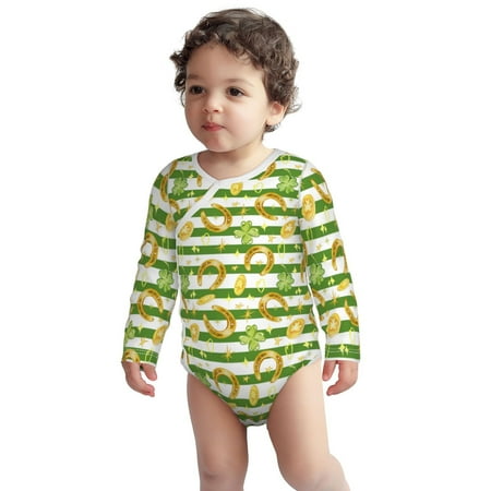 

Haiem Watercolor St Patrick Day Printed Unisex-Baby Long Sleeve Onesies Bodysuits Unisex Babies Snap-Up Rompers-12 Months