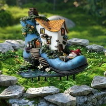 Giunmcul Acrylic Gnome House Garden Sign Solar Light Outdoor Decor Cute Home Accent