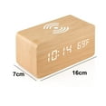 thumbnail image 2 of Wooden Digital Alarm Clock , Fast Wireless Charger Station , Sleep Timer, Wood LED Clock for Bedroom, Bedside, Desk,bamboo，G36400, 2 of 8