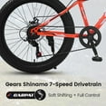 thumbnail image 3 of Ambifirner Fat Tire Bikes: Adult's 24" Mountain Bikes Full Suspension Mountain Trail Bike 7 Speeds Drivetrain for Beach and Snow Bicycle, 3 of 9