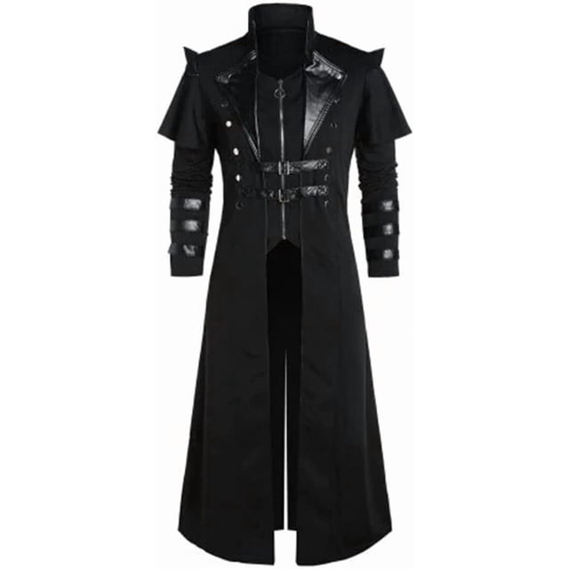 Chaqueta de frac estilo steampunk, estilo gótico, renacentista y victoriano retro para hombre, uniforme de esmoquin bordado medieval victoriano.