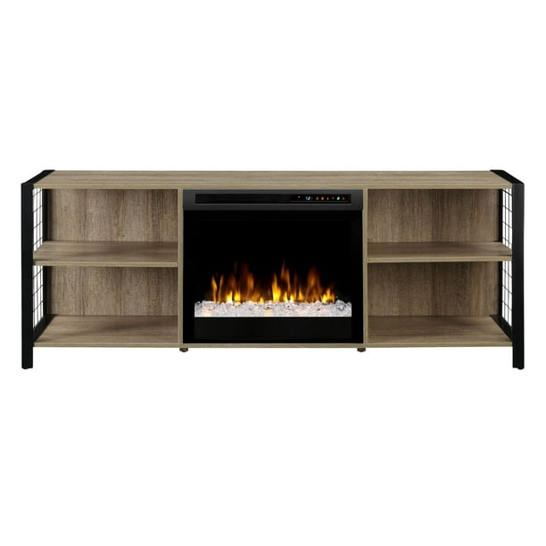 Dimplex Asher Media Console Electric, Glass Embers Electric Fireplace