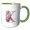 Green/White, variant on 3drose, Alluring Letter K. Floral Monogram, Decorated with Rose Flowers Art, 11oz Magic Transforming Mug