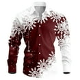 thumbnail image 3 of Ceisia Men's Spring Gift & Winter Fashionable Print Color Contrast Casual Long-Sleeve Turndown Collar Shirt - Loose Large Size T op, 3 of 3