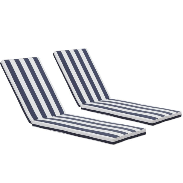Juego de Cojines para Silla de Exterior Lounge Solo Opción 2 Piezas Azul + Blanco