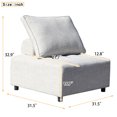 thumbnail image 7 of Patio Outdoor Garden Furniture Sofa with Cover-Removable Back Cushion, Modular Sofa with Aluminum Structure for Outdoor, Beige, 7 of 7