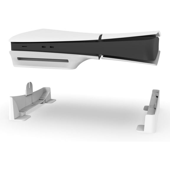 Uberwith For PS5 Slim Horizontal Stand, for PS5 Slim Accessories Base Stand Compatible with Playstation 5 Slim Console Disc & Digital Editions, for PS5 Slim Desk Stand with Screw Fixing (White)