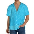thumbnail image 2 of Picia Sky Blue Glitter Men's Linen Shirts Short Sleeve Cuban Beach Shirts Casual Shirts Button Down Shirt for Men Beach Summer Wedding Shirt-4X-Large, 2 of 7