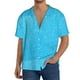 thumbnail image 1 of Fotbe Sky Blue Glitter Camisa Estampada de Manga Corta para Hombre, Casual de Verano, Estilo Playero, Sin Arrugas-XX-Large, 1 of 5