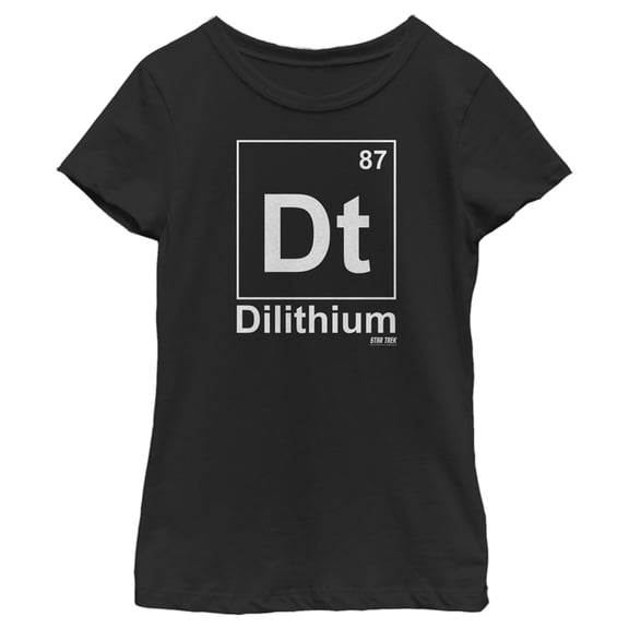 Girl's Star Trek Dilithium Element #87  Graphic Tee Black Small