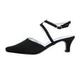 thumbnail image 3 of FLORAL Vivien Women's Wide Width Trendy Elegant Rhinestone Accented Ankle Strap Pump Shoes BLACK 8, 3 of 6