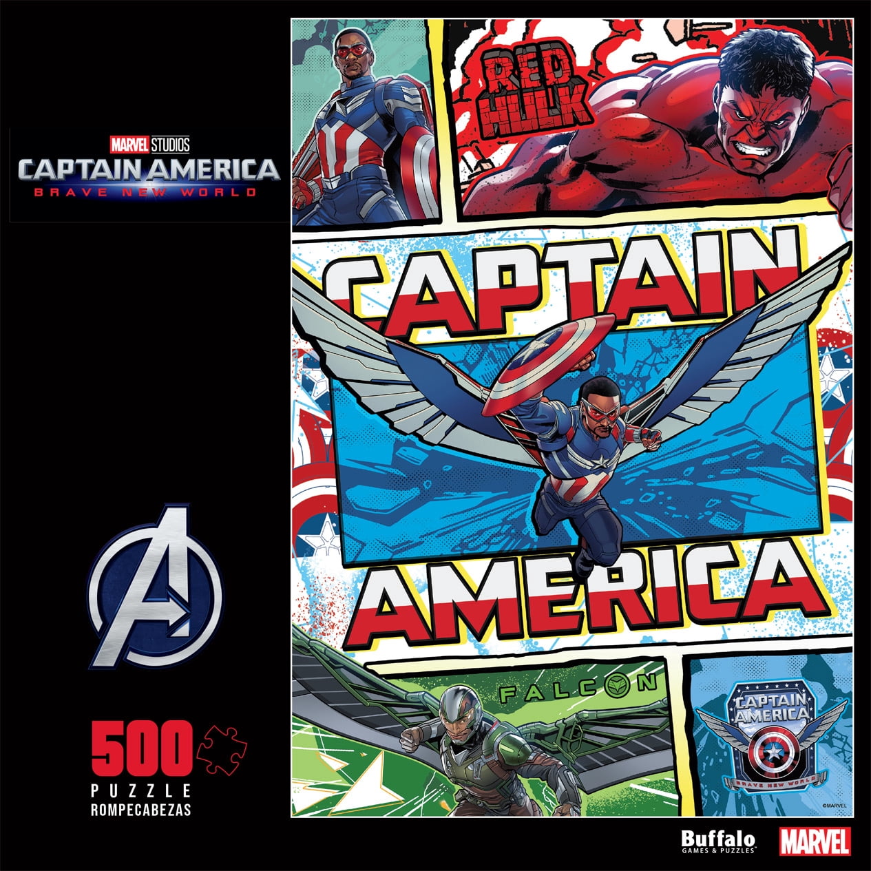 Buffalo Games Captain America Brave New World 500-Piece 21.25 x 15-Inch Interlocking Jigsaw Puzzle for Adults Ages 14+