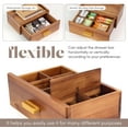 thumbnail image 7 of Tea Bag Organizer (Can hold 160 bags) Natural Acacia Wood Tea Organizer, Tea Bag Organizer for Drawer, Tea Box for Countertop, Tea Bag Box Combined with Teapot & Teacup Shelf, Tea Storage,Tea Station, 7 of 7