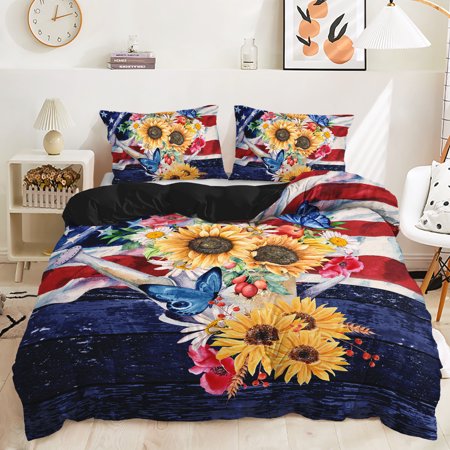 Hosima 3 Piece 3D Digital Printed Duvet Cover Full Size Bedroom Decorative Bedding Set,DEX63-Full