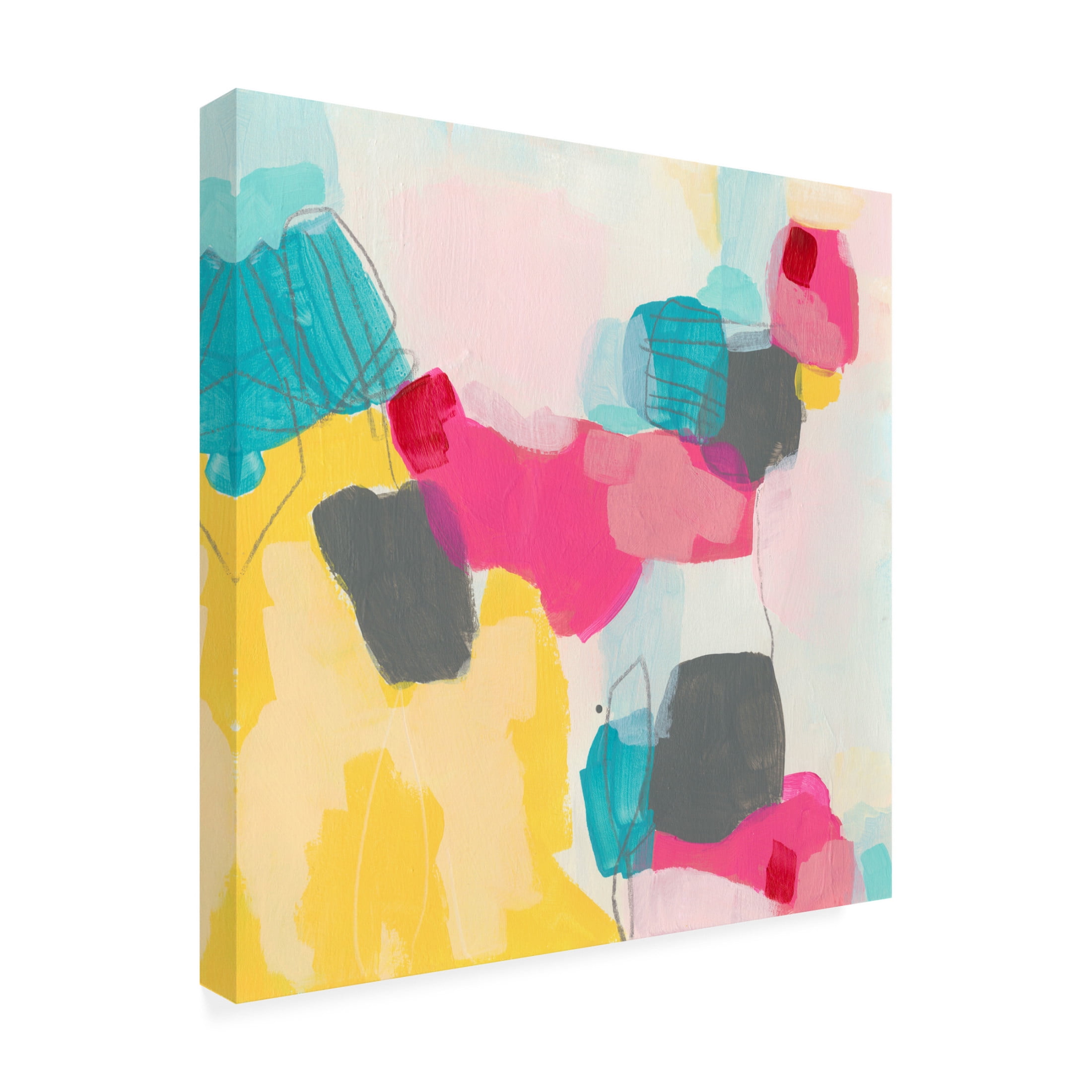 Canvas Wall Art - June Erica Vess 'Linear Reaction I' Wall Art for Living Room, Bedroom, or Office Décor by Trademark Fine Art - 24 x 24 Inches
