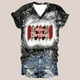 thumbnail image 2 of Camisas Navideñas Para Mujer Con Estampado Casual de Manga Corta Suelta Con Cuello en V Odeerbi ODB202577, 2 of 5