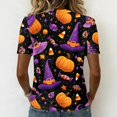 thumbnail image 5 of DORKASM Halloween Women's Shirts V Neck Spooky Comfy T Shirt Short Sleeve Funny Print Skeleton 2026 Shirt Pumpkin Vacation Fashion Pullover Purple 3XL, 5 of 5