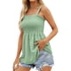 thumbnail image 1 of Playeras,Blusas y Tops,Ropa para Mujer Gimnasio Tank Tops Mujer Mujeres Casual Moda Sólido Multicolor Plisado Pecho Envuelto Sin Mangas Camiseta Sin Mangas (Green, XL), 1 of 4