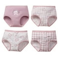 thumbnail image 2 of Tfken Child Little Girls Underwear Cartoon Print 4Pcs Soft Briefs Light Purple Size 7-8 Years, 2 of 7