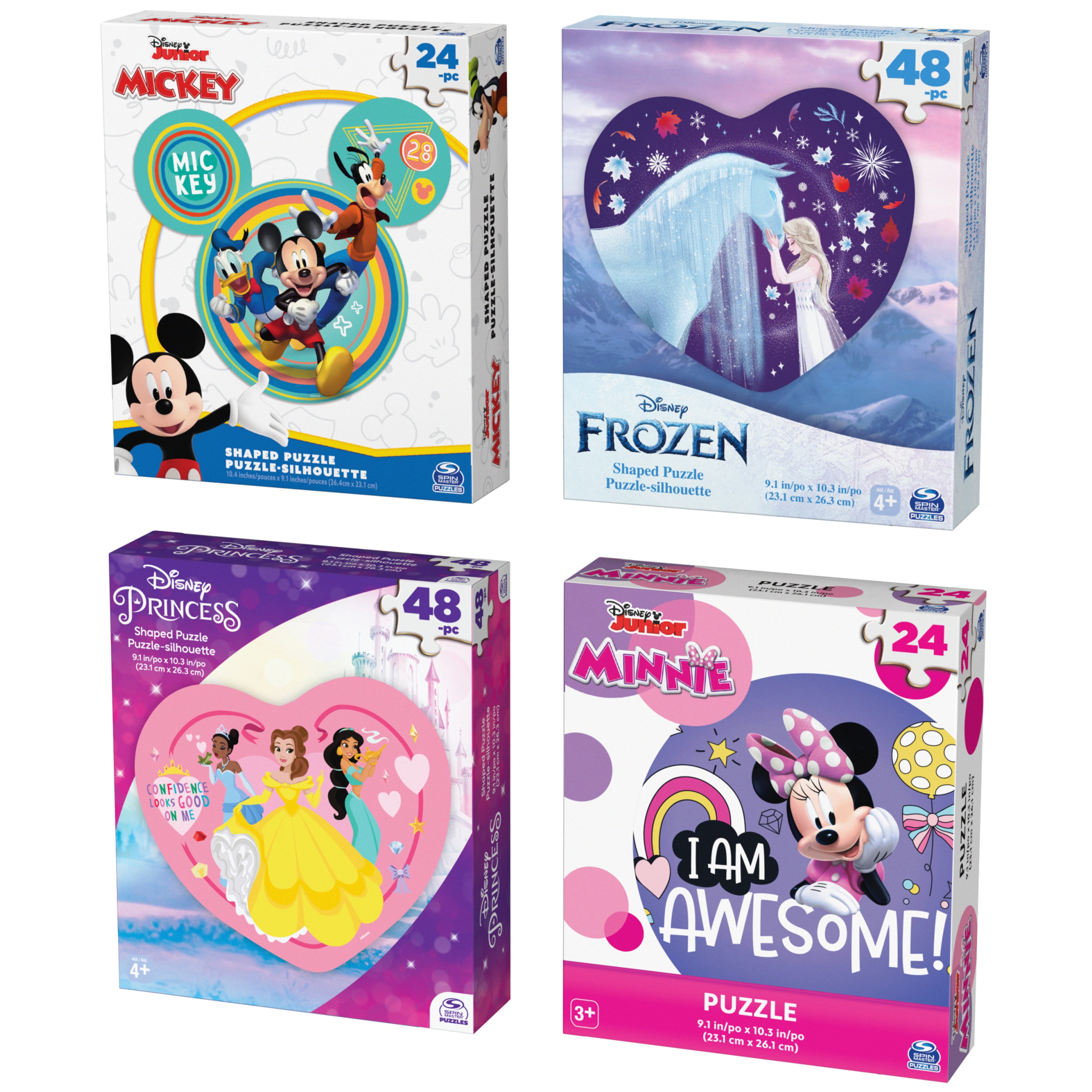 Spin Master - Brandclub - Disney, 4-Pack Jigsaw Puzzles 24pc