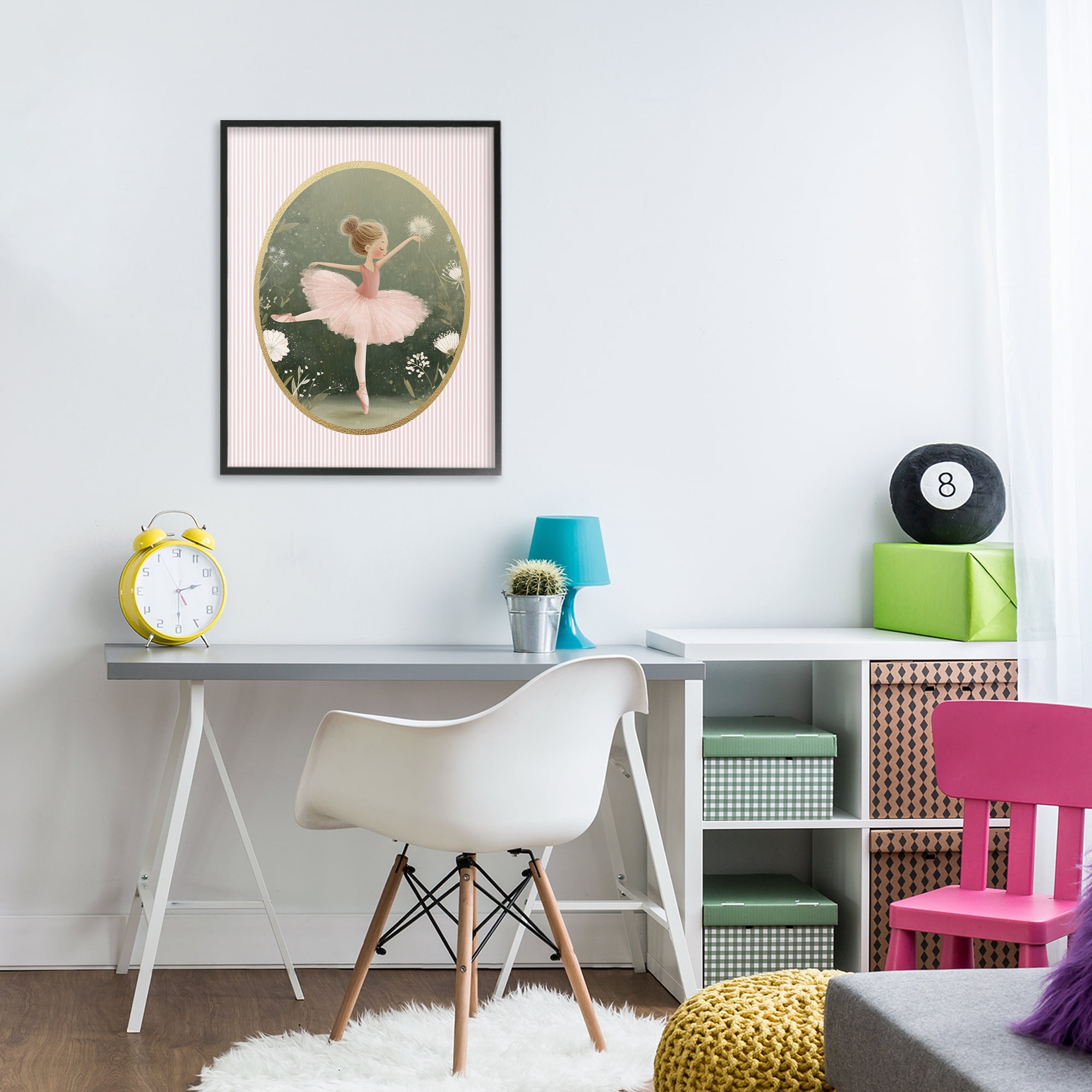 Stupell Industries Green & Pink Ballerina Black Framed Giclee Art, design by Christine Simpson Art