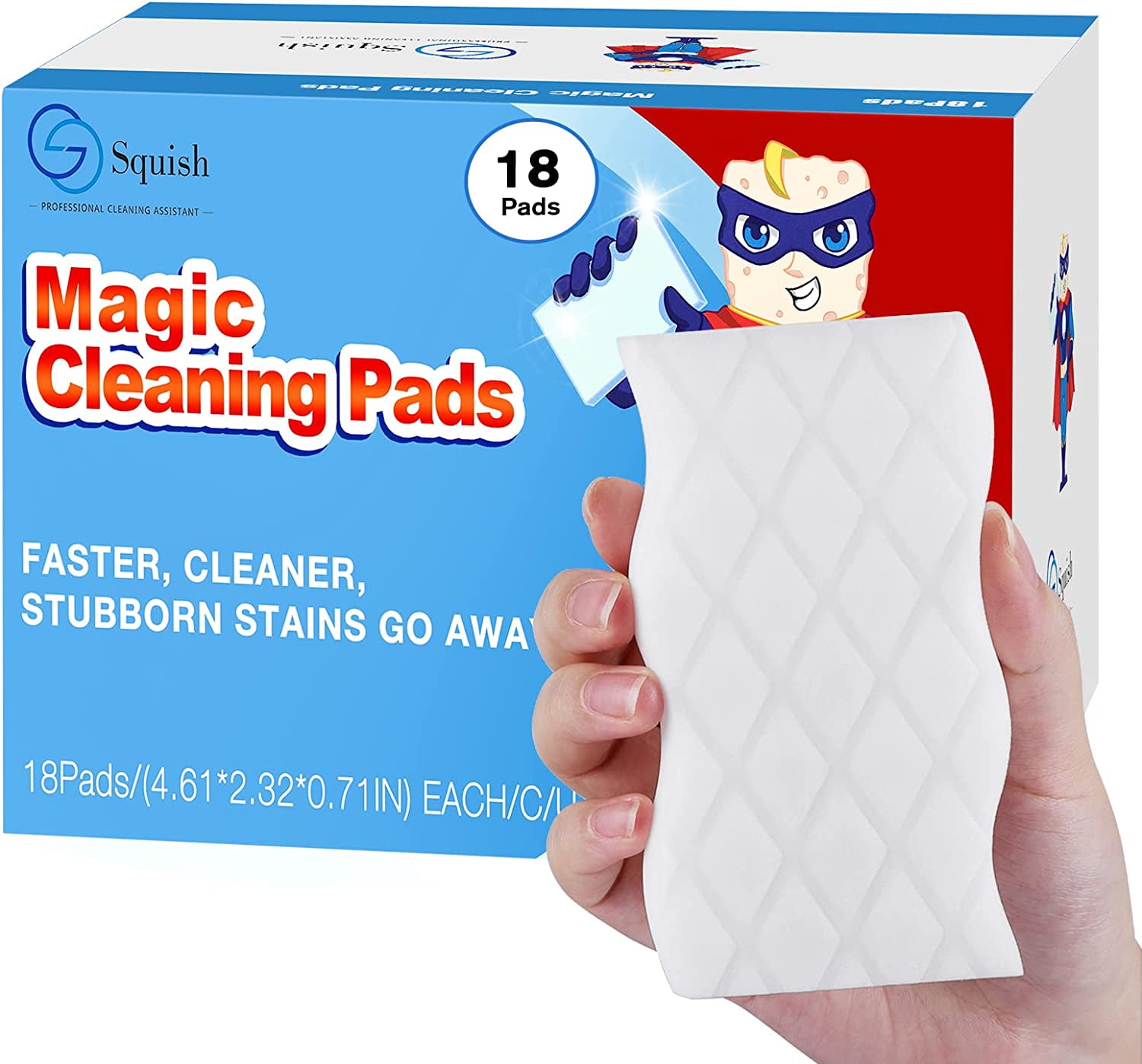 Magic Sponge Eraser, 18Pack Magic Cleaning Pads for Walls Oven, Kitchen
