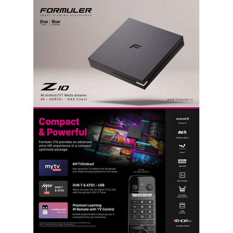 Formuler Z10 Android 10 Dual Band + 2GB RAM / 8GB ROM Streaming Box 