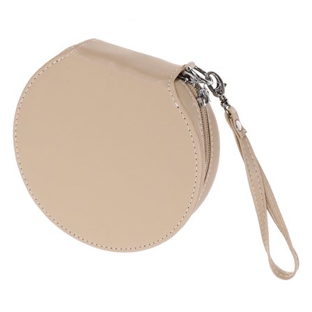 FRCOLOR Portable CD Wallet Organizer Holder with Durable PU Material Black Round Disc Case 20 Capacity