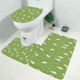 thumbnail image 2 of Green Christmas Tree Pattern Bathroom Rugs Sets 3 Piece,Toilet Cover Set,Absorbent Non Slip Bathroom Mats Sets with U-Shaped Contour Rug Toilet Rug Set, 2 of 5