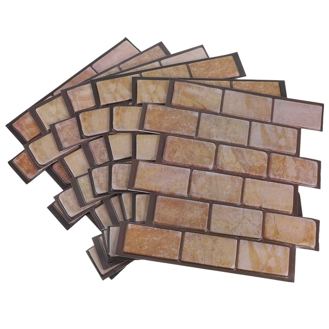 Papel tapiz autoadhesivo de ladrillo autoadhesivo para cocina, baño, sala de estar, dormitorio, imitación ladrillo marrón, 30 x 30 cm, 6 unidades