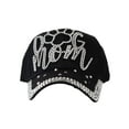 thumbnail image 2 of Top Headwear Dog Mom Paw Rhinestone Distressed Denim Baseball Cap - Black, 2 of 4
