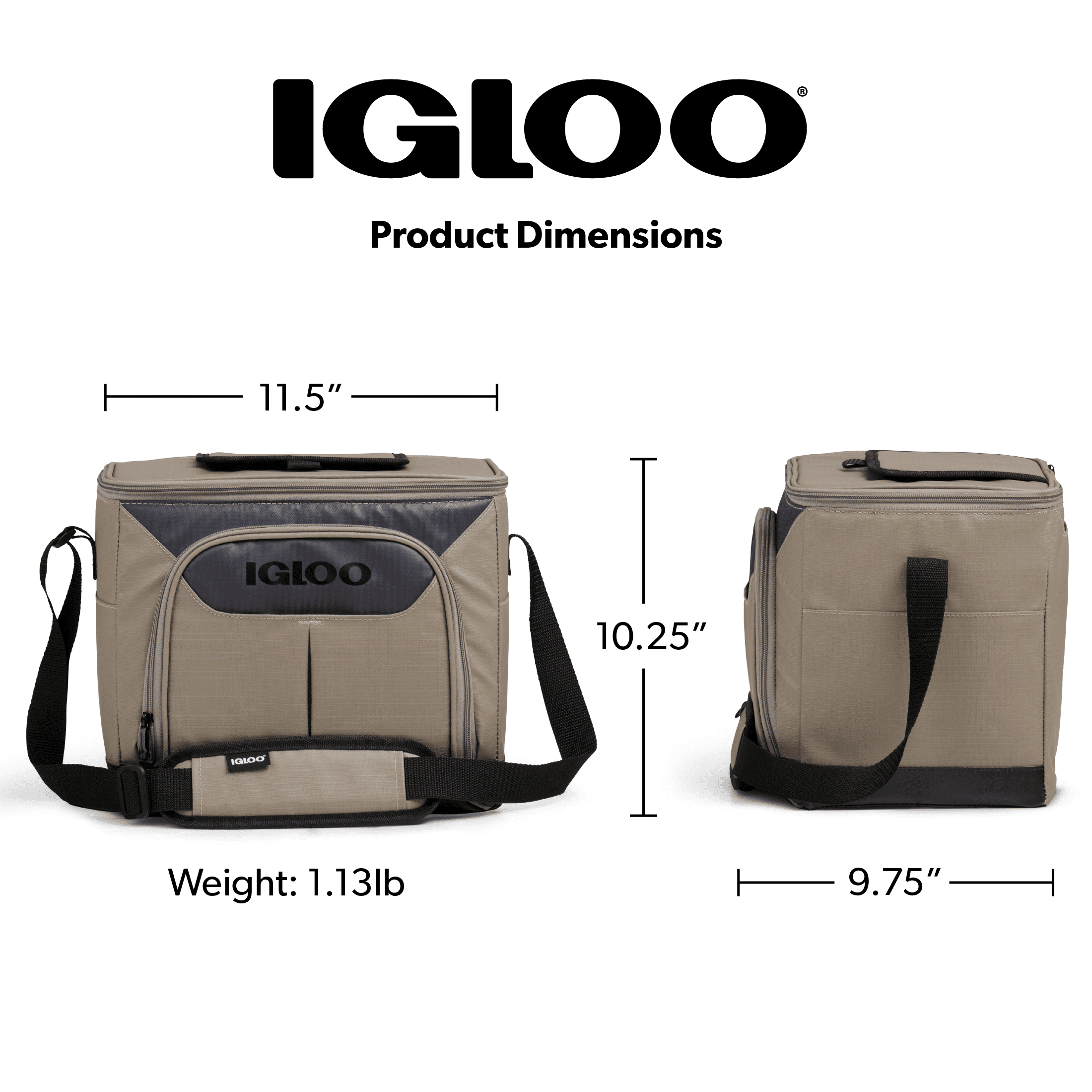 Igloo Trek 18 Can Capacity Softside Cooler with Hard Liner, Sandstone Tan