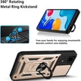 thumbnail image 5 of Case for Xiaomi Redmi Note 11 4G (Not 5G) with Slide Camera Cover, Heavy Duty Military Grade Protection Phone Case with Ring Stand for Xiaomi Redmi Note 11 4G/Redmi Note 11S SJ Gold, 5 of 14