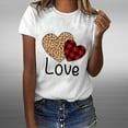 thumbnail image 6 of Aofany Women Valentine's Day Casual Letters Heart Printing Shirt Short Sleeve Tee Tops Tunic, 6 of 6