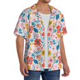 thumbnail image 4 of Gaeub Floral Ditsy Men's Lapel Short Sleeve Shirt, Relaxed Fit Shirt, Soft and Breathable for Outdoors Party Travel - Small, 4 of 7