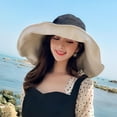 thumbnail image 4 of Womens Summer Sun Hat Wide Brim Outdoor UV Hat Foldable Double Layer Bucket Cap for Beach Fishing Hiking, 4 of 5