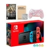 Nintendo Switch Neon Red Blue Joy-Con Console Set, Bundle With Octopath Traveler And Mytrix Wireless Switch Pro Controller and Accessories