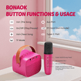 thumbnail image 6 of Bonaok Mini Karaoke Machine for Kids, Christmas Portable Speaker with Wireless Microphone for Singing, Gift for 4-12+ Years Old Girls, Rose, 6 of 16