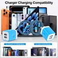 thumbnail image 6 of 2.1A Dual Port USB C Charger Block, Fast Wall Charger Plug with 2-Pack 6FT Type C Charging Cables, Phone Charger Adapter Compatible with iPhone 17 16 15 14 Samsung Galaxy Android Phones, Blue, 6 of 7
