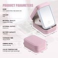 thumbnail image 4 of Funda para espejo de maquillaje BS-MALL Travel con LED rosa claro, 4 of 6
