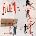 thumbnail image 6 of Drywall Lift 11FT Heavy Duty Drywall Panel Hoist Professional Jack Lifter Sturdy Rolling Lockable Caster Wheels Lifter Construction Tool, 150LB Capacity, Red, 6 of 8