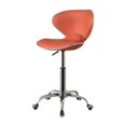 thumbnail image 1 of veasfak Bar Stool Adjustable Reception Desk Chair Upholstered Modern Rolling Stool Orange, 1 of 9