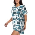 thumbnail image 2 of Naloa Modern Furniture Women's Short-Sleeved Pajama Set, Loungewear, Summer pajamas, Breathable Cozy - Medium, 2 of 9