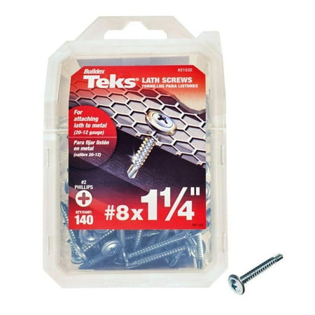 

Teks 21532 Truss-Head Phillips Drill-Point Lath Screws #8 x 1-1/4 140-Count