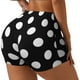 thumbnail image 1 of Fotbe Black and White Polka Dot Shorts Sin Costuras – Shorts Deportivos de Cintura Alta para Mujer, Elásticos para Gimnasio, Yoga, Running o Ciclismo-Small, 1 of 8